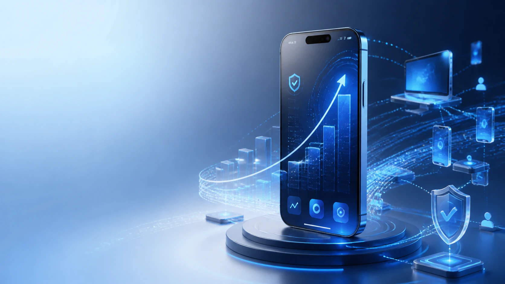 Mobile performance platform visualizing impressions, installs, conversions, and quality signals